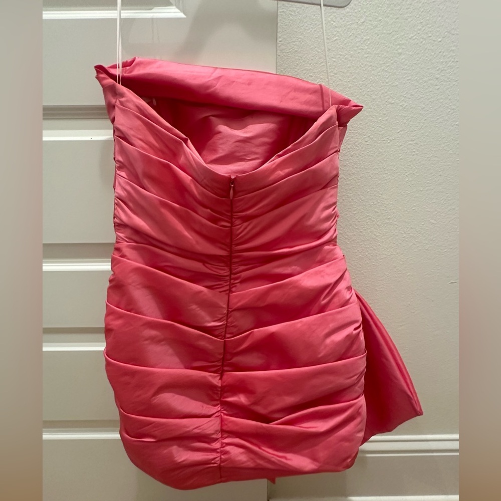 Nicole Bakti Strapless Pink Dress with Bow - Picture 3 of 4